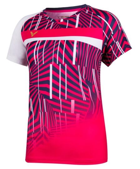 Victor-t-11003-w-t-shirt-pink-hvid-badminton-1-p